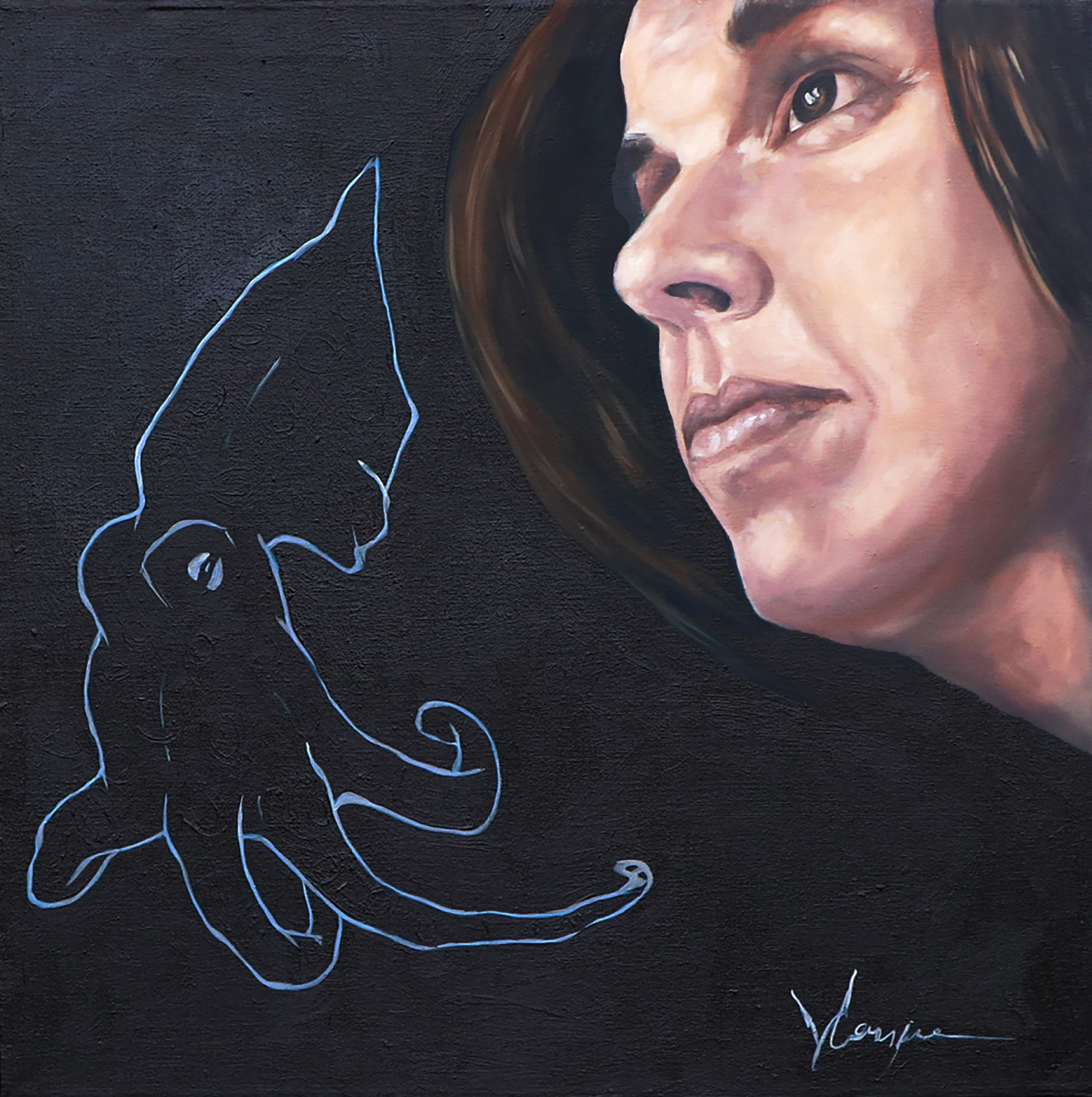 Self Portrait with Blue-Ringed Octopus